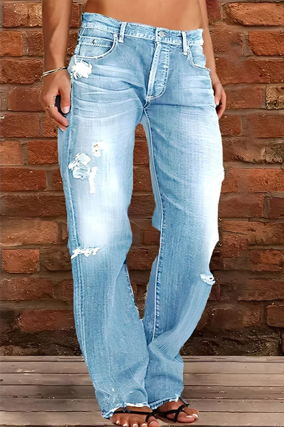 Damen Jeans Klassisch Niedriger Bund