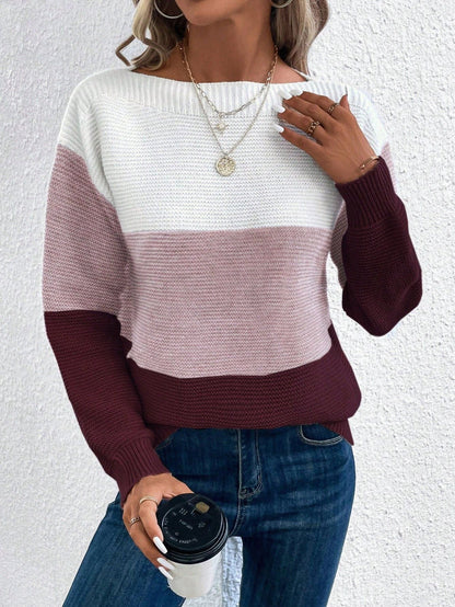 Stylischer Damen Pullover 3-Streifen Design