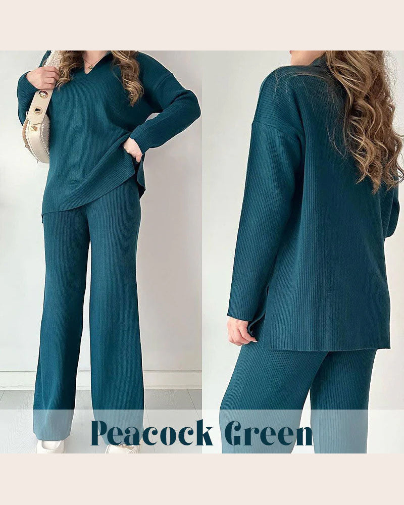 Einfaches Kleid Strick Optik