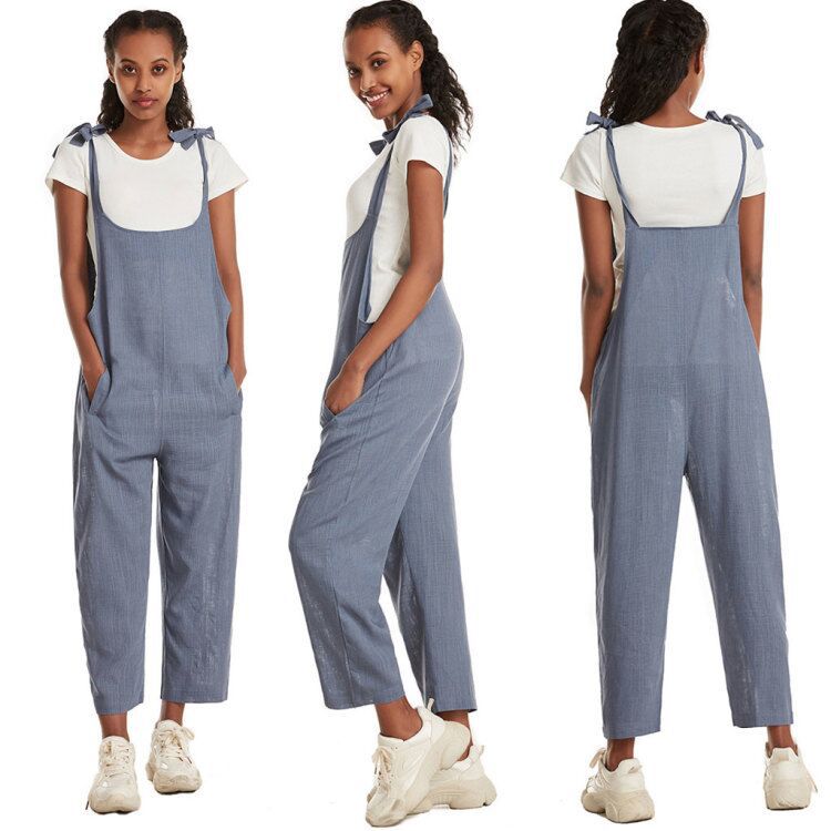 Damen Overall Modern Mit Taschen Verstellbar