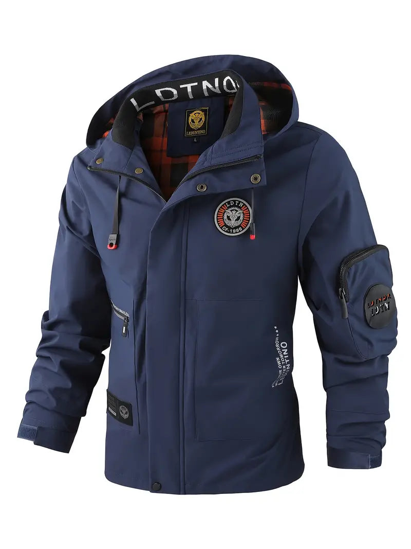 Herren Outdoor-Jacke Wasserdicht Winddicht Kapuze