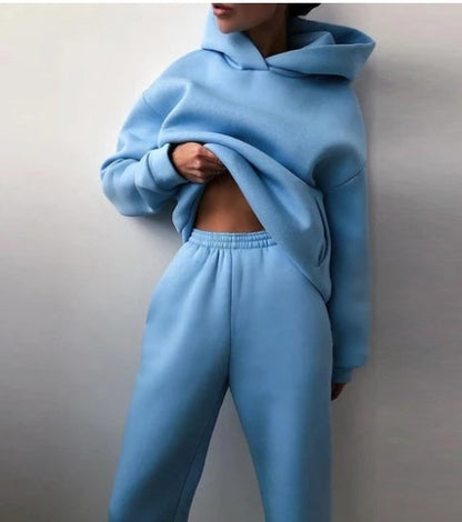 Modischer Zweiteiler Kapuzenpullover Lässig Chic