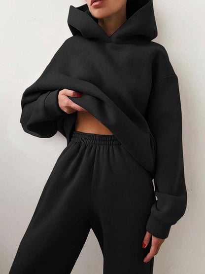 Modischer Zweiteiler Kapuzenpullover Lässig Chic