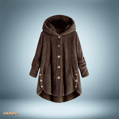 Kuschelige Teddyjacke Mit Knöpfen Und Kapuze