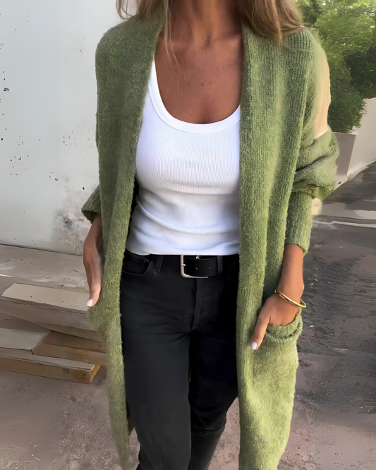 Bequemer Strickcardigan mit Taschen - IdealeKleiden