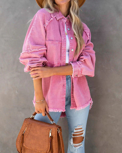 Trendige Denim-Jacke Patchwork Style