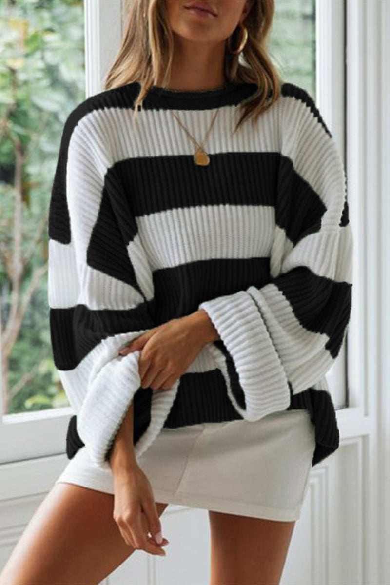 Modischer Streifen Pullover Frauen