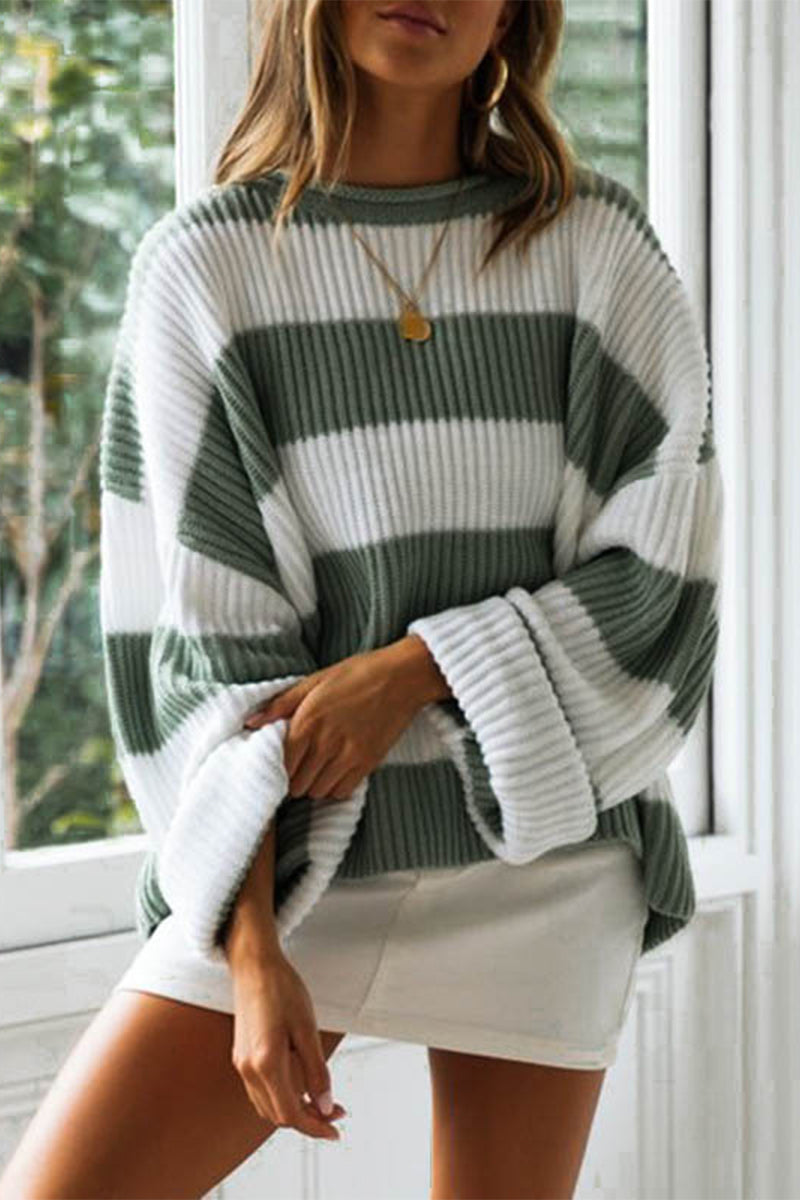 Modischer Streifen Pullover Frauen