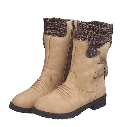 Wasserdichte Stiefel Damen Mid Calf Reißverschluss