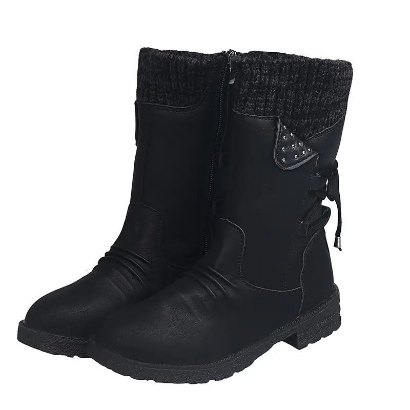 Wasserdichte Stiefel Damen Mid Calf Reißverschluss