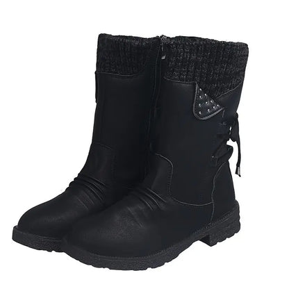 Wasserdichte Stiefel Damen Mid Calf Reißverschluss