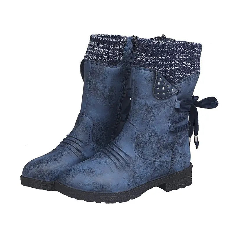 Wasserdichte Stiefel Damen Mid Calf Reißverschluss