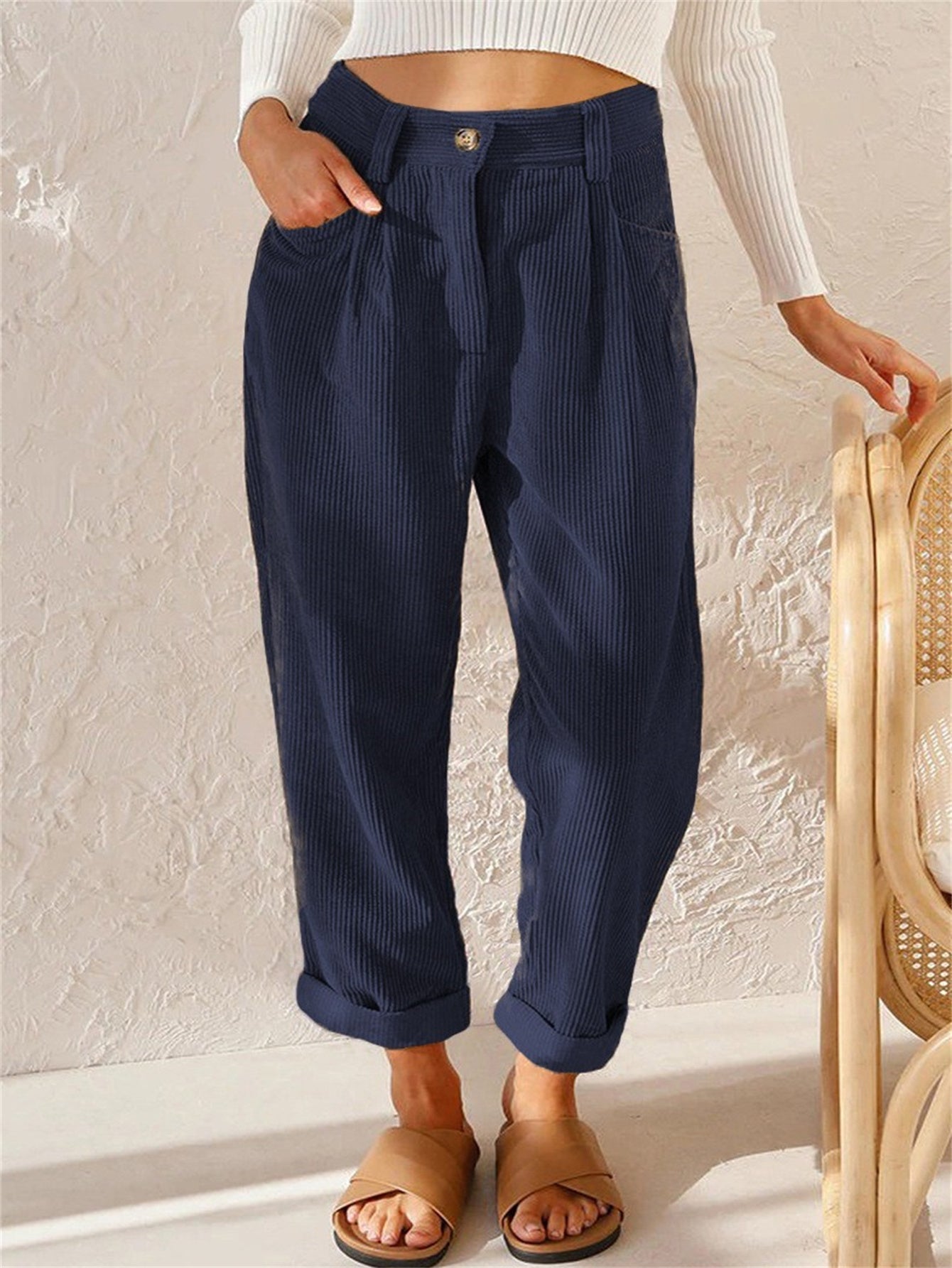 Elegante Damen Hose Gerades Bein Moderne Mode
