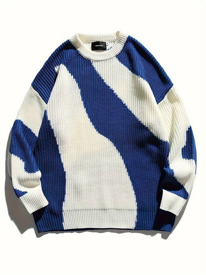 Stylischer Herren Pullover Rundhals Modern - IdealeKleiden