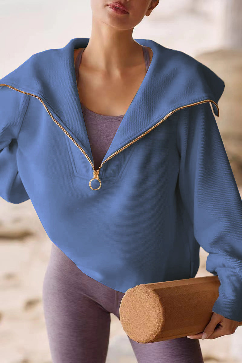 Elegante Damenpullover Umlegekragen Modern