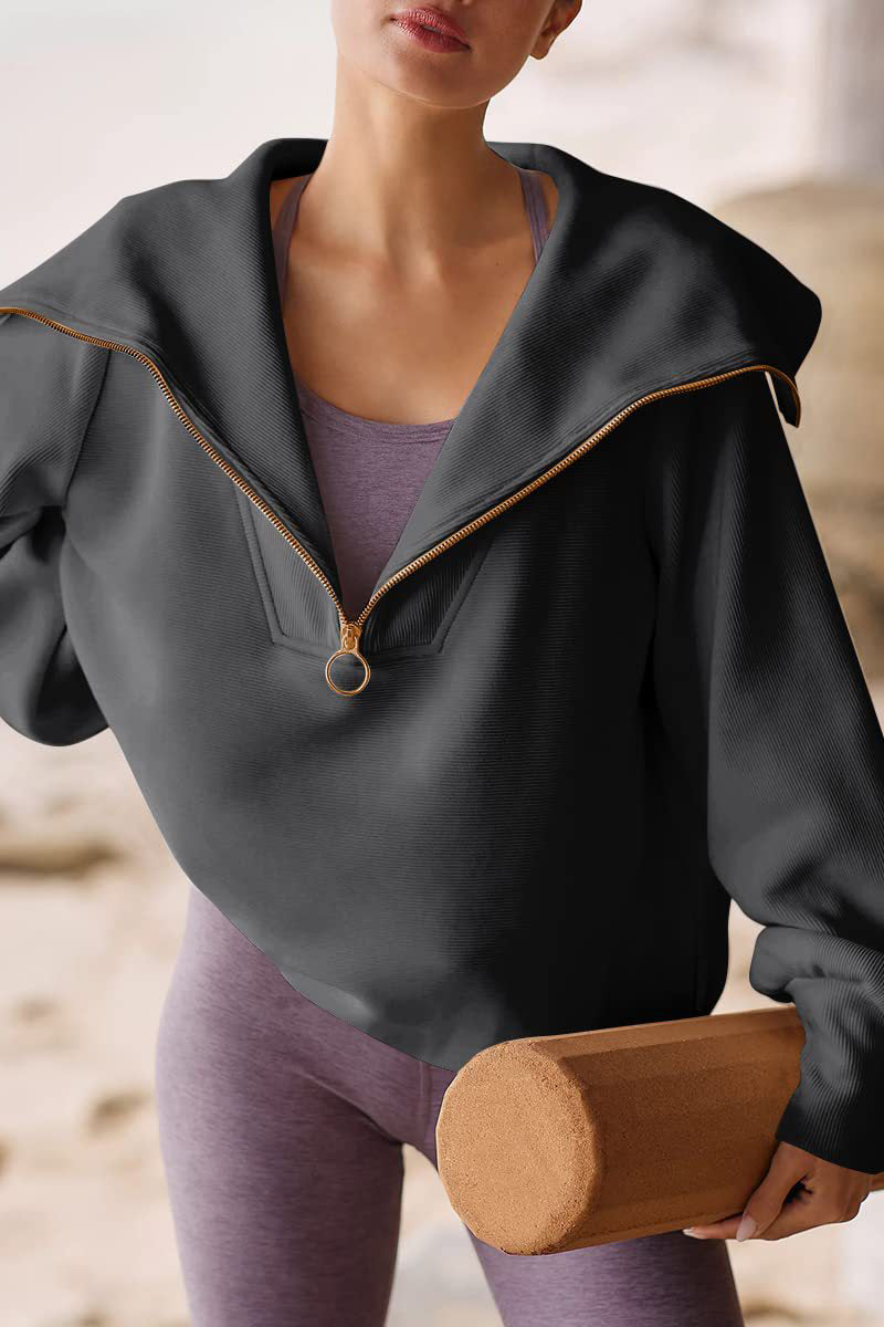 Elegante Damenpullover Umlegekragen Modern