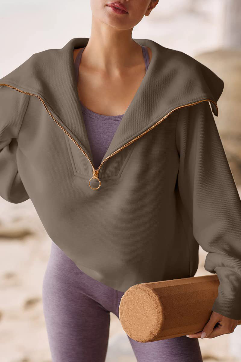 Elegante Damenpullover Umlegekragen Modern