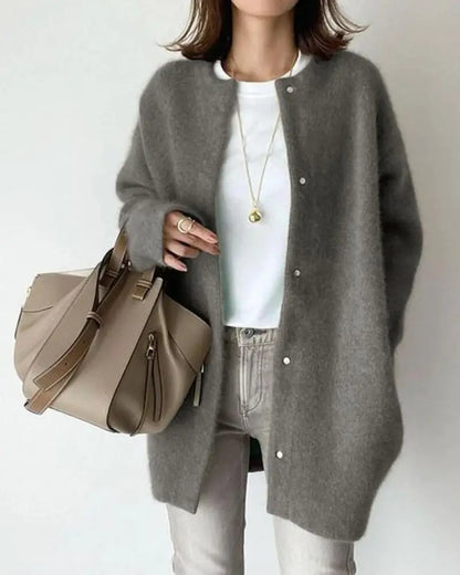 Damen Cardigan Wolle Mohair Weich und Stilvoll