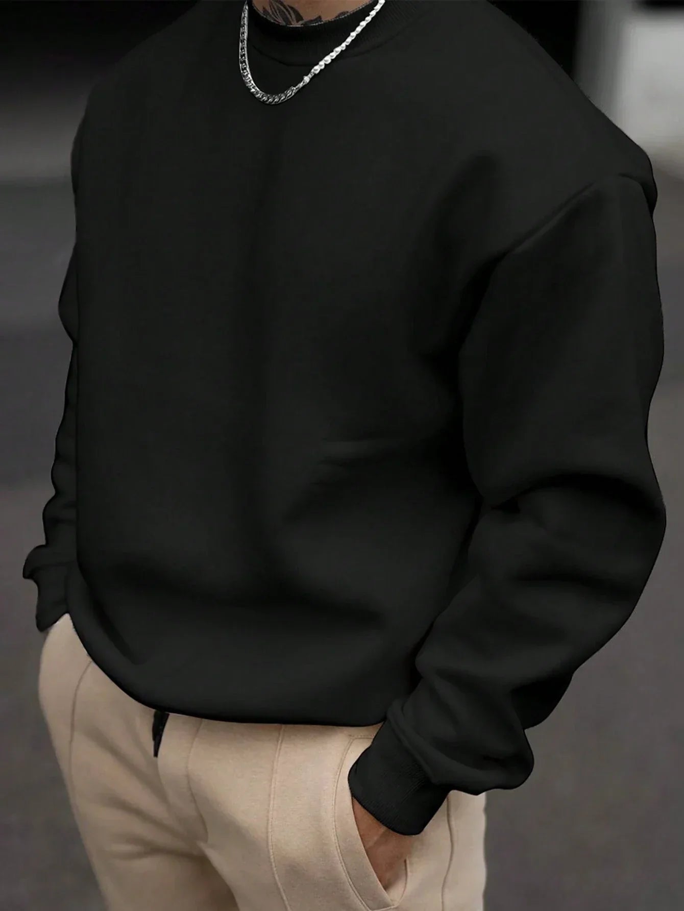 Bequemes Herren Sweatshirt Rundhals