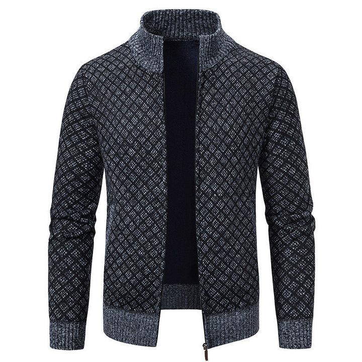 Karierte Herrenjacke Modern Hoher Kragen
