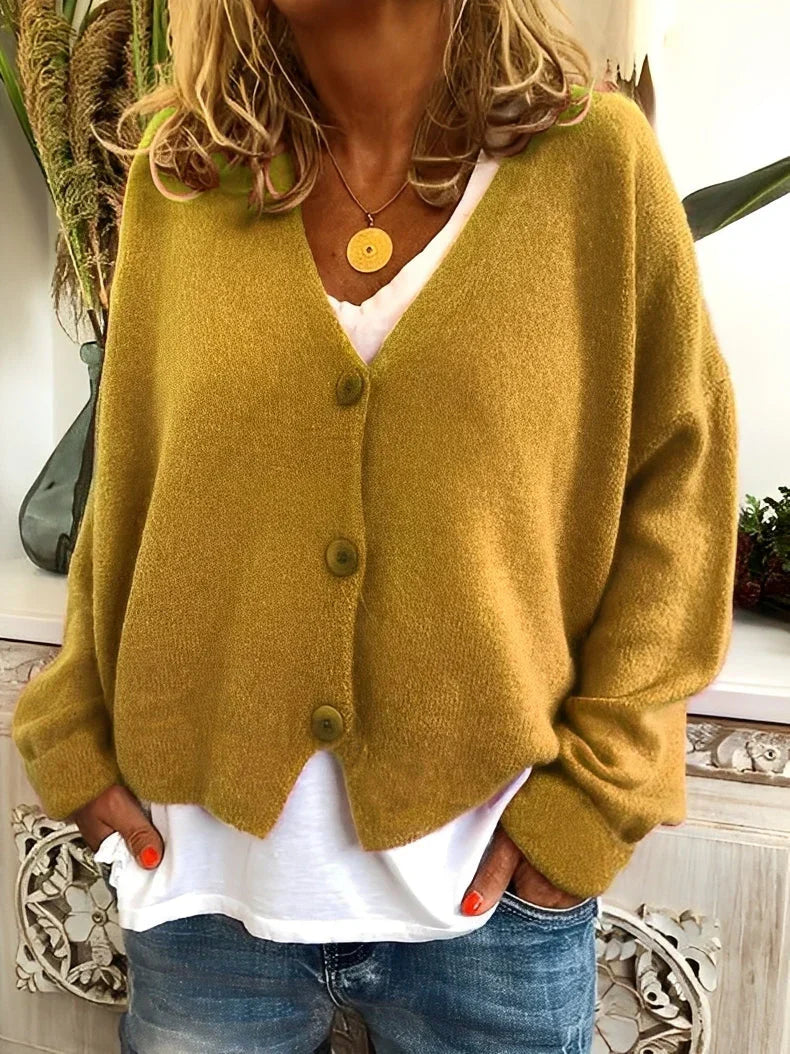 Damen Strickjacke Bequem Warm - IdealeKleiden