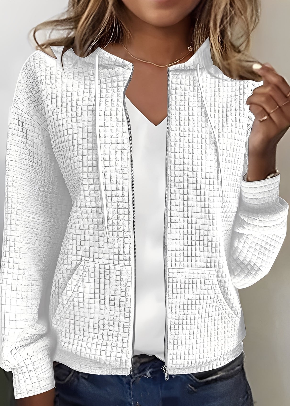 Modischer Cardigan Frauen Kapuze Taschen