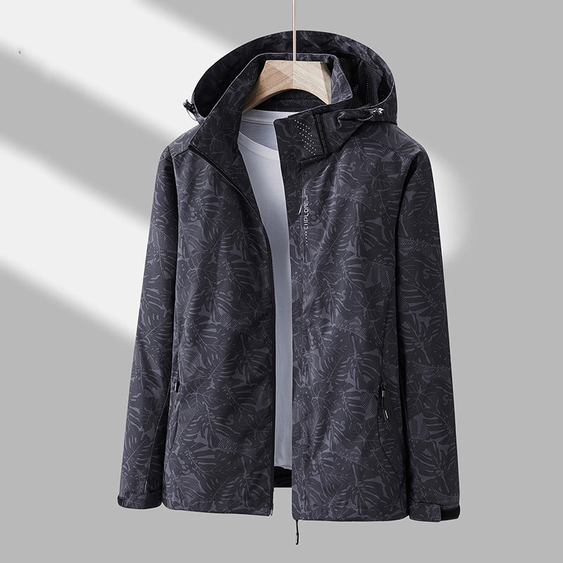 Stilvolle Damen Outdoor-Jacke Muster Kapuze