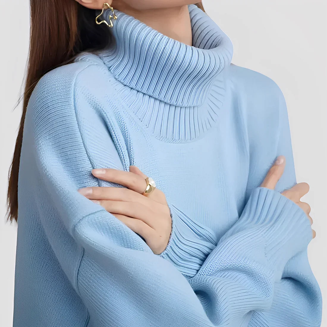 Großer Damen Rollkragen Pullover Einfach Elegant - IdealeKleiden