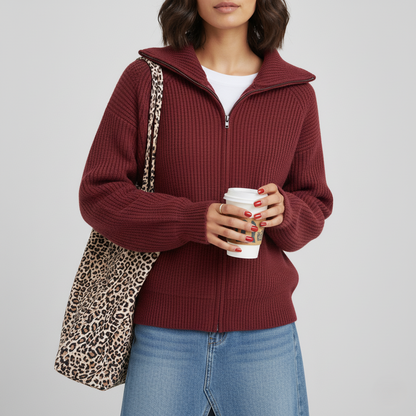 Stylische Strickjacke Slim Fit Rippstrick