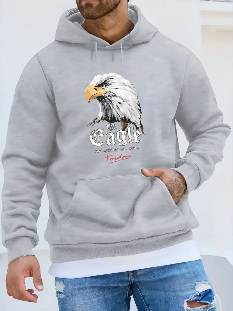 Herren Kapuzenpullover Adler Motiv Trendy