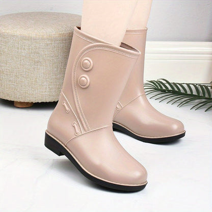 Damen Gummistiefel Wasserdicht Bequem Rutschfest