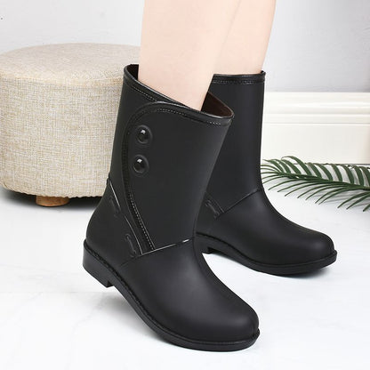 Damen Gummistiefel Wasserdicht Bequem Rutschfest