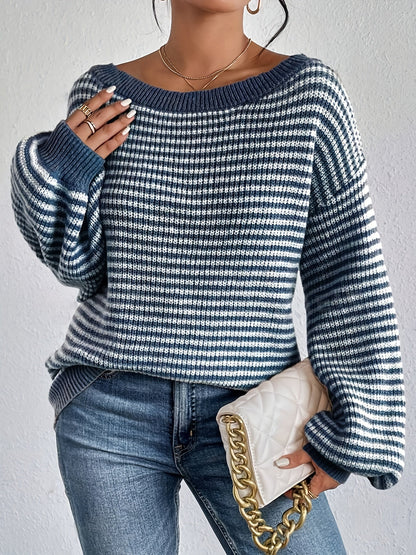 Strahlend Pullover Streifen Design Soft Komfort