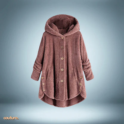 Kuschelige Teddyjacke Mit Knöpfen Und Kapuze