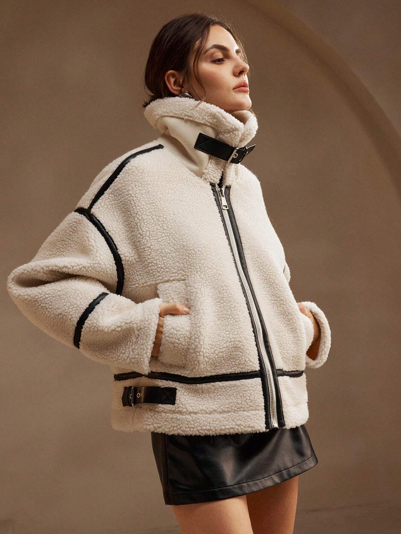 Damen Oversized Sherpa Parka - IdealeKleiden