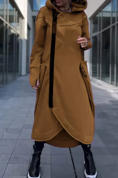 Langes Hoodie Kleid Moderner Stil