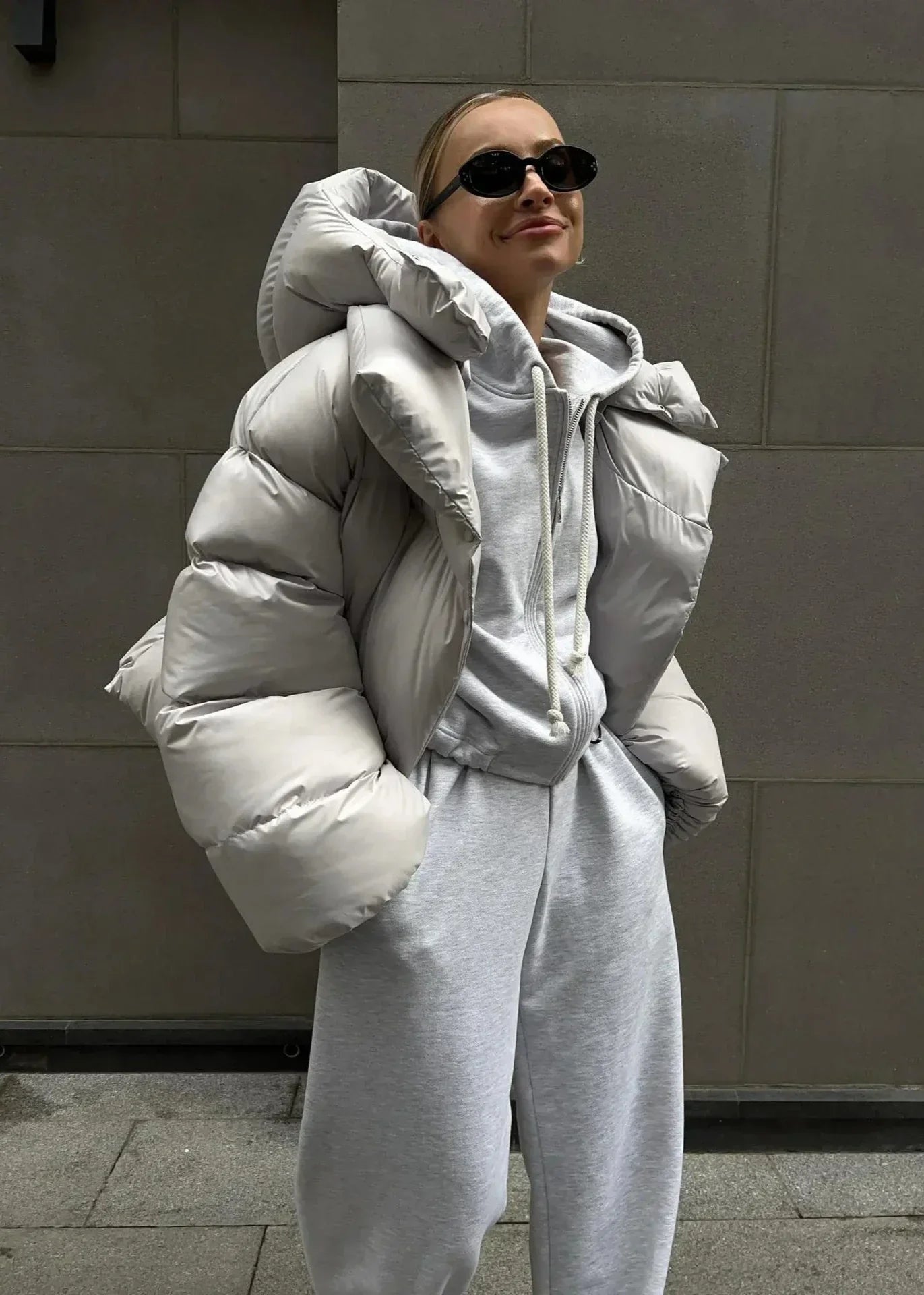 Übergroße Pufferjacke Damen Oversized