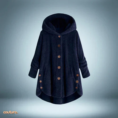 Kuschelige Teddyjacke Mit Knöpfen Und Kapuze