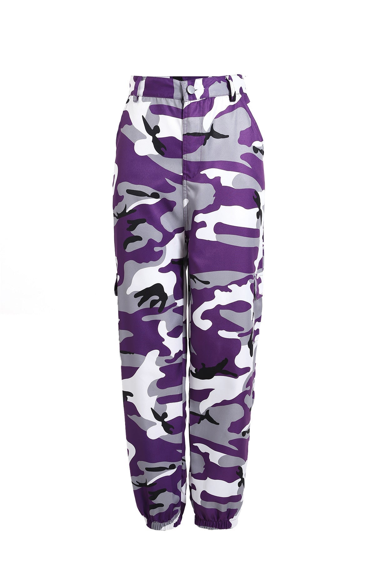 Damen Cargohose Camo-Style Elastischer Bund Praktisch