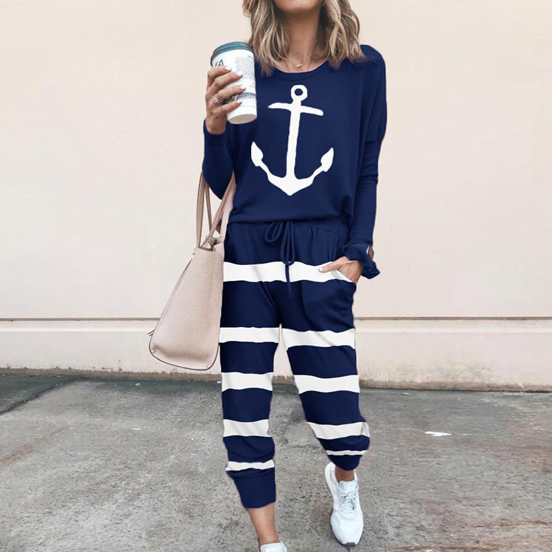 Damen Sweatpants-Set Sternen-Muster Elastisch Bequem