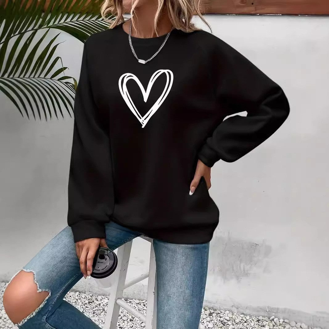 Trendy Sweatshirt Damen Rundhals Langarm