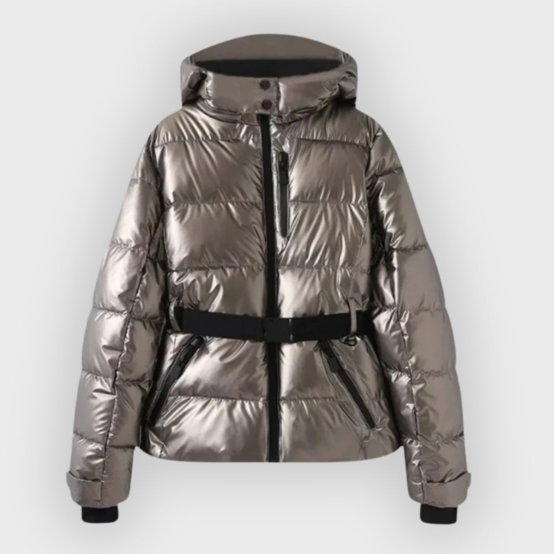 Damen Pufferjacke Mit Gürtel Stylisch