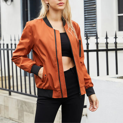 Modische Bomberjacke Frauen Lässig Stil