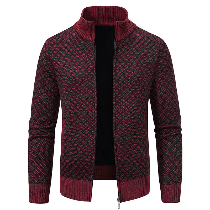 Karierte Herrenjacke Modern Hoher Kragen