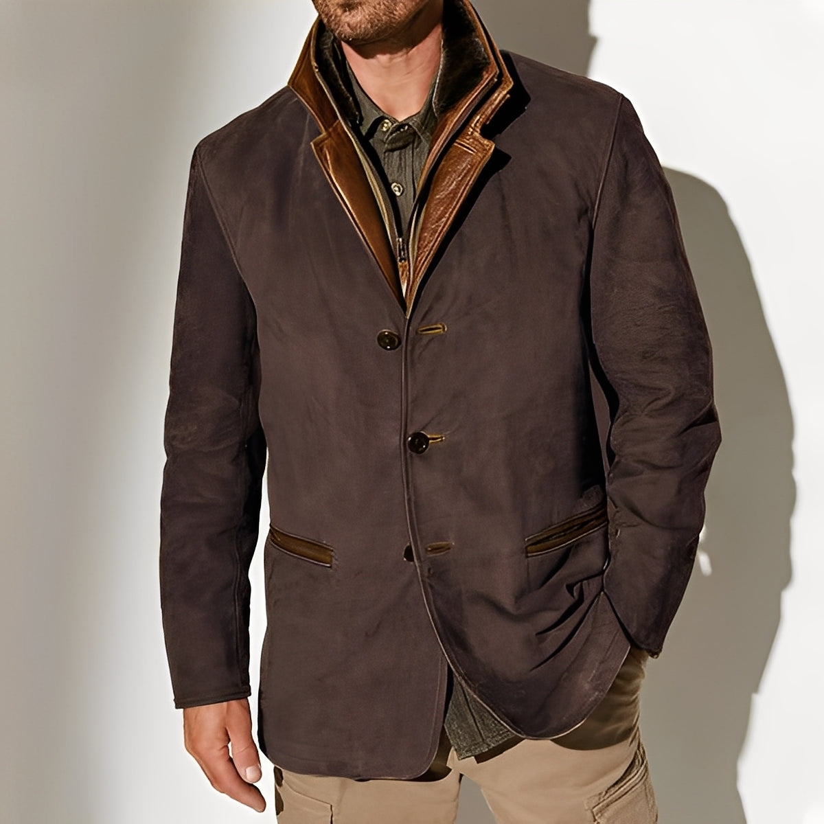 Herren Jacke Klassisch Mit Taschen