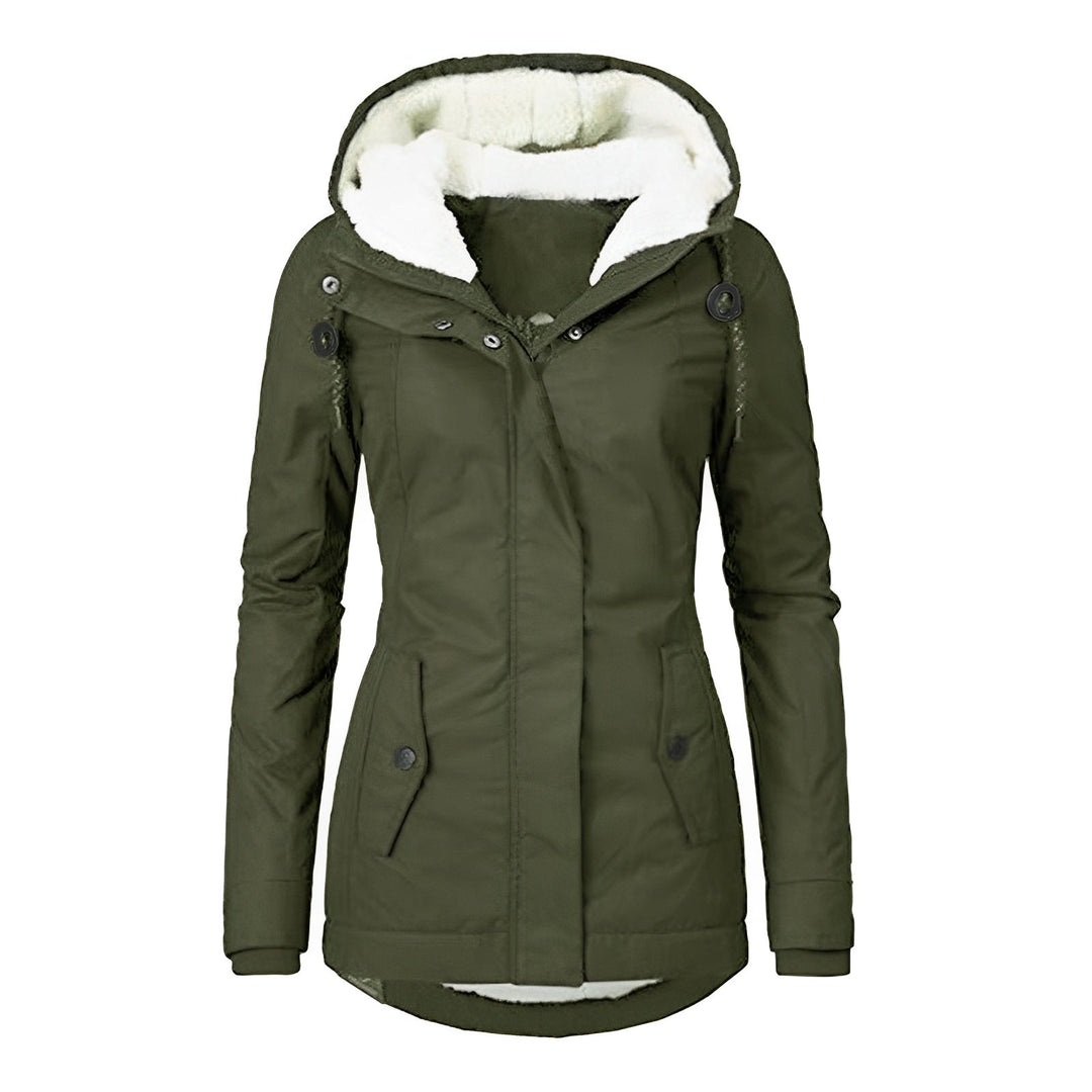 Damenschutzjacke Warm Plüsch Kapuze Winter