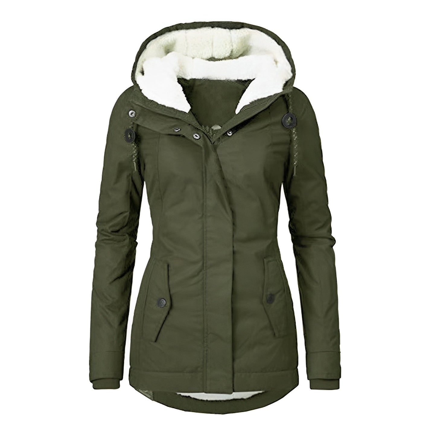 Damenschutzjacke Warm Plüsch Kapuze Winter