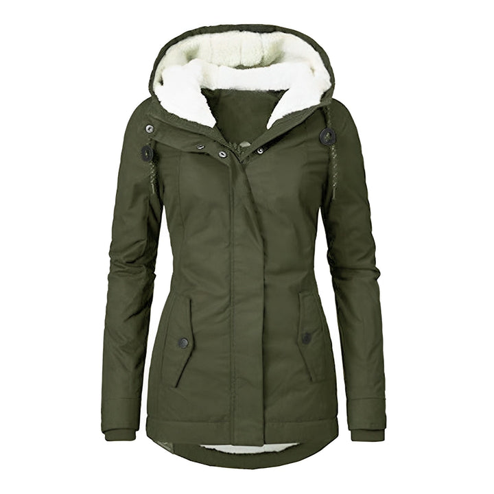 Damenschutzjacke Warm Plüsch Kapuze Winter
