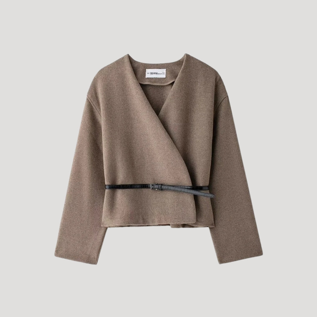 Damen Frühjahrsmantel Wickeljacke Elegant - IdealeKleiden
