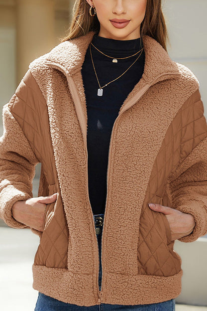Weiche Damen-Cardigan Plüsch-Jacke Langarm